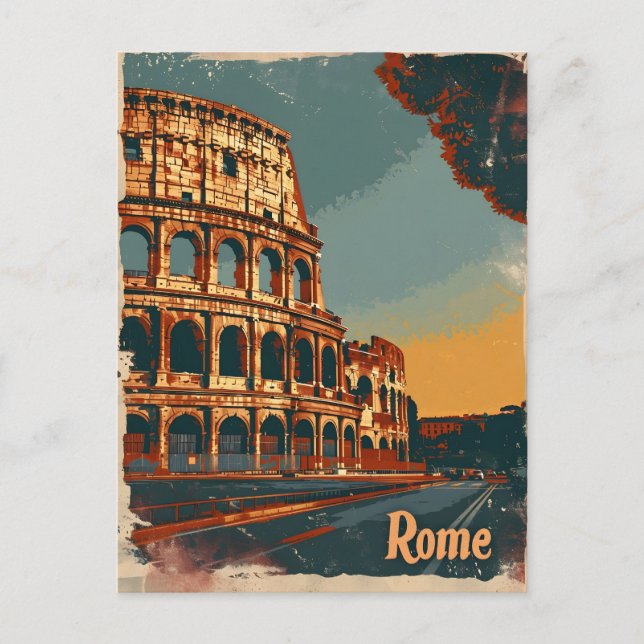 Rome Colosseum Vintage Postcard (Front)