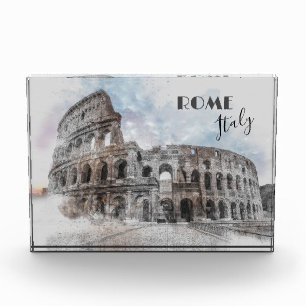Rome Colosseum Vintage Travel Art – Italy Decor Photo Block