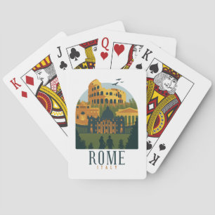 Rome Colosseum Vintage Travel Art Poker Cards