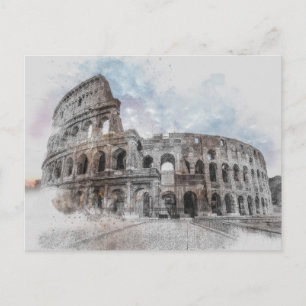 Rome Colosseum Vintage Travel Postcard – Italy 