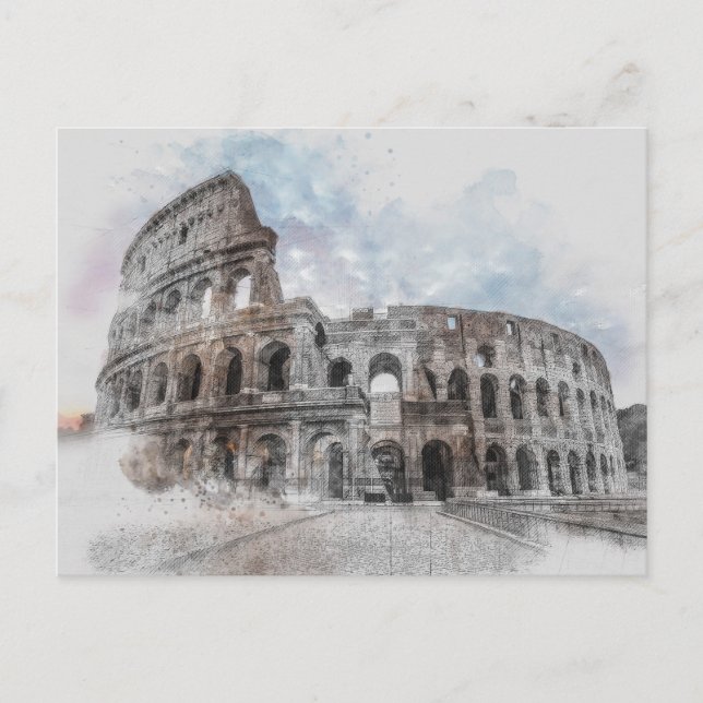 Rome Colosseum Vintage Travel Postcard – Italy  (Front)