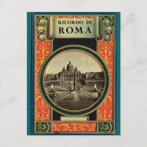 Rome decorated frame postcard