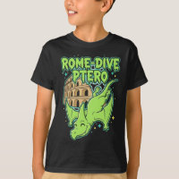 Rome-Dive Ptero Cute Dinosaur & Colosseum Travel A