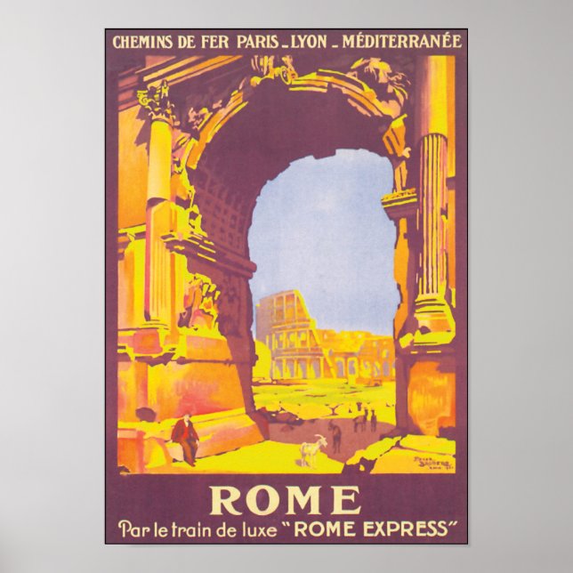 Rome Express Fine Vintage Travel Poster (Front)