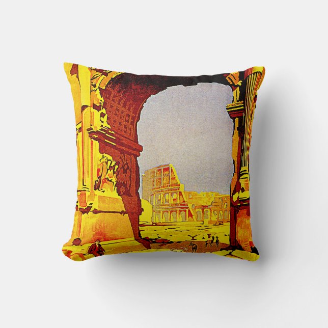 Rome Express Throw Pillow (Front)