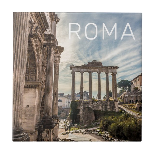 Rome Forum Romanum Italy Holiday Souvenir Ceramic Tile (Front)