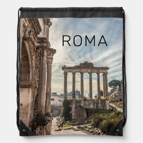 Rome Forum Romanum Italy Holiday Souvenir Drawstring Bag