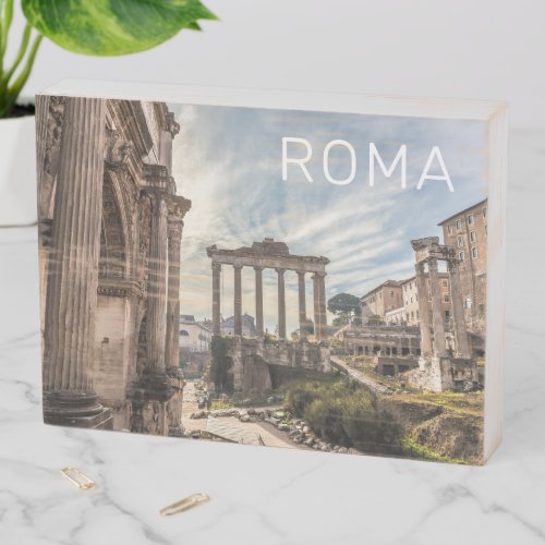 Rome Forum Romanum Italy Holiday Souvenir Wooden Box Sign