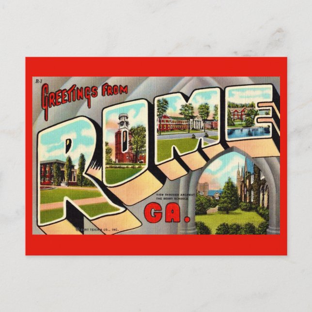 Rome Georgia Vintage Postcard (Front)