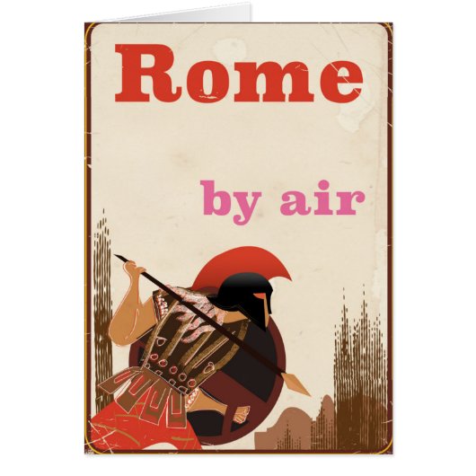 Rome Gladiator air travel poster Cards (Front)