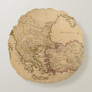Rome, Greece, Turkey 2 Round Pillow