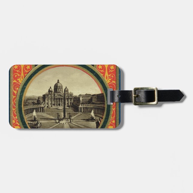 Rome, guide book cover 1900 luggage tag (Front Horizontal)
