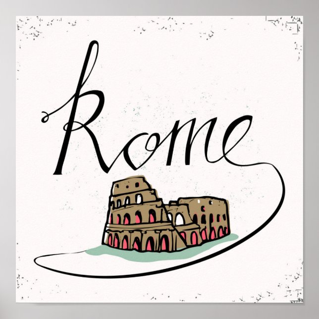 Rome Hand Lettered Design Poster (Front)