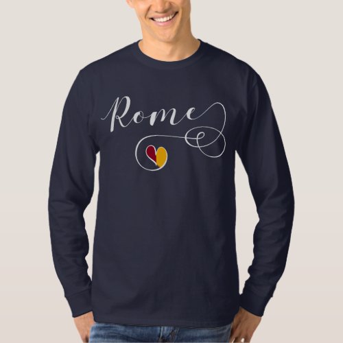 Rome Heart Italy Roman Flag T_Shirt