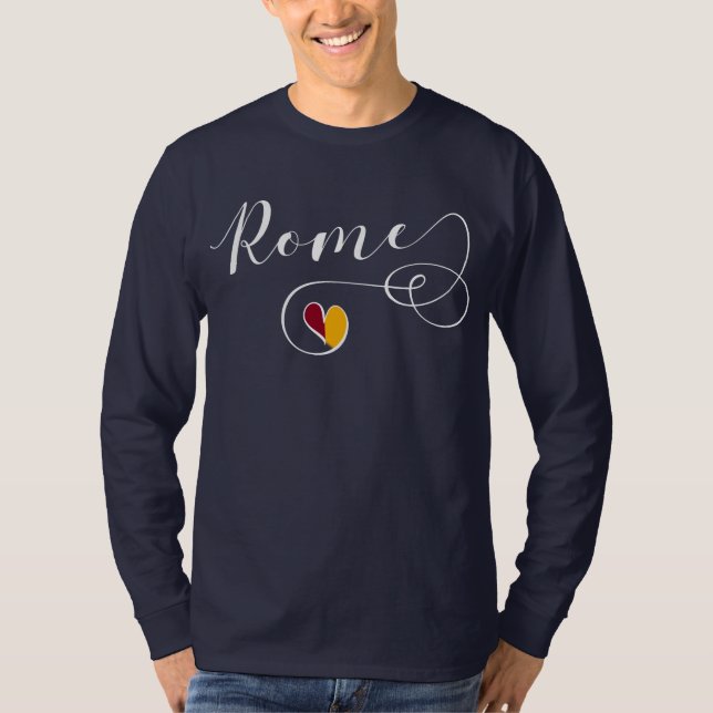 Rome Heart, Italy, Roman Flag, T-Shirt (Front)