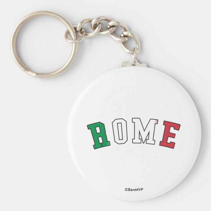 Rome in Italy National Flag Colors Key Chain