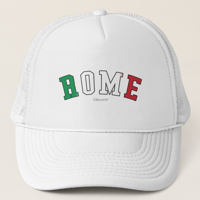 Rome in Italy National Flag Colors Mesh Hat