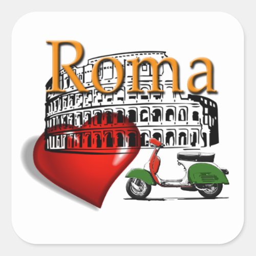 Rome in my Heart Square Sticker