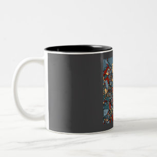 Rome Italy Abstract City Map Earthtone Poster Two-Tone Coffee Mug