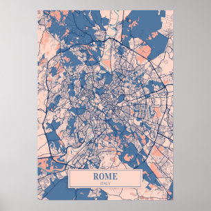 Rome - Italy Breezy City Map Poster