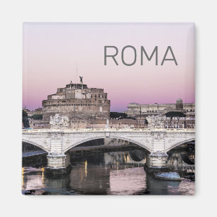 Rome Italy Castel Sant'Angelo Bridge Sunset Magnet
