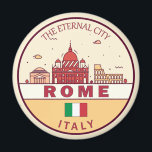 Rome Italy City Skyline Emblem Magnet<br><div class="desc">Rome minimalist,  colorful art design featuring monuments and landmarks of the city in Italy.</div>