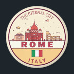Rome Italy City Skyline Emblem Magnet<br><div class="desc">Rome minimalist,  colorful art design featuring monuments and landmarks of the city in Italy.</div>