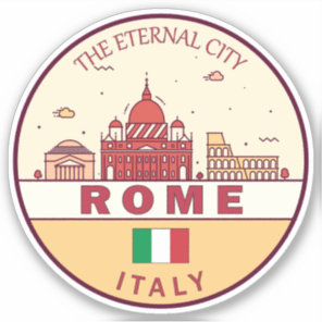 Rome Italy City Skyline Emblem Sticker