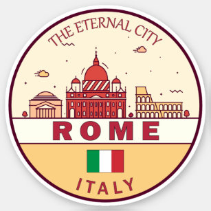 Rome Italy City Skyline Emblem Sticker