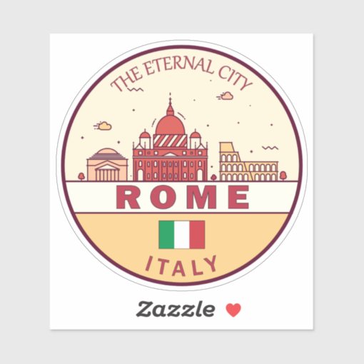 Rome Italy City Skyline Emblem Sticker Zazzle Rome Italy City Skyline Emblem Sticker R32f65023f30d4de9903c8ae332c6350a 08m3q 510