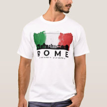 Rome Italy Cityscape Brush Flag