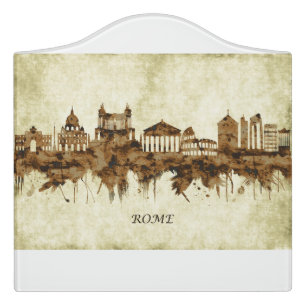 Rome Italy Cityscape Door Sign