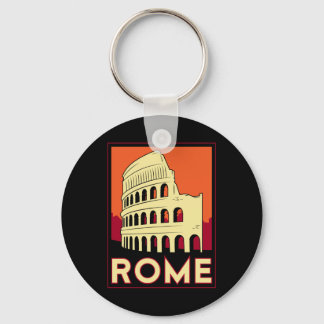 rome italy coliseum europe vintage retro travel keychain