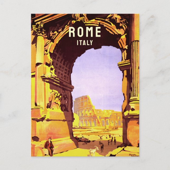 Rome Italy Coliseum Europe Vintage Travel Postcard (Front)