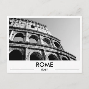 Rome Italy Colosseum Black & White Photo Greeting Postcard