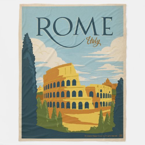 Rome Italy Colosseum Fleece Blanket