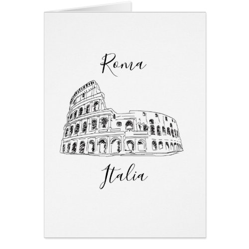 Rome Italy Colosseum Illustration Card