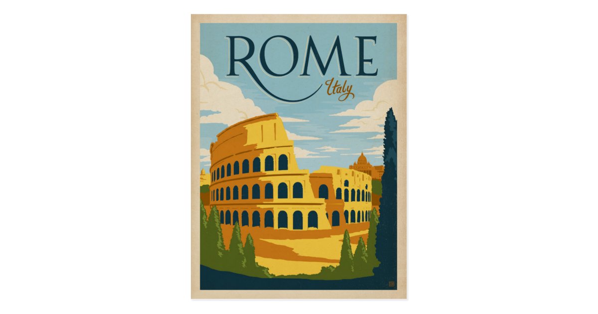 Colissimo In Rome Rome, Italy Colosseum Postcard | Zazzle.com