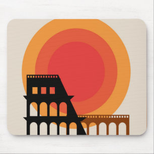 Rome, Italy Colosseum Postcard Unedited Vintage Mouse Pad