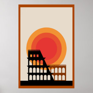 Rome, Italy Colosseum Postcard Unedited Vintage Poster
