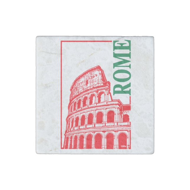 Rome, Italy Colosseum Stone Magnet (Front)