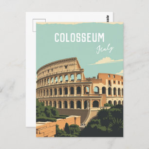 Rome Italy Colosseum Travel Art Postcard