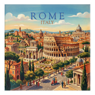 Rome Italy Colosseum Travel Art Vintage