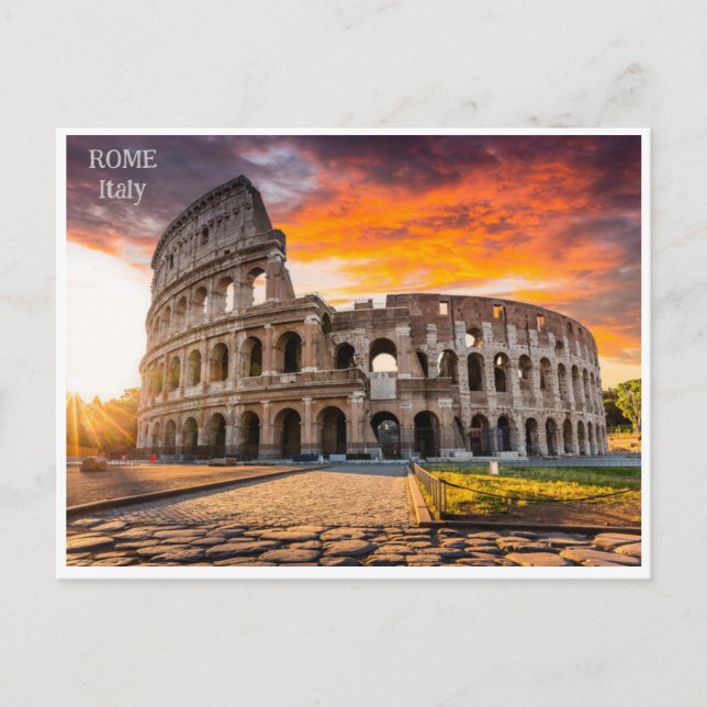 Rome Italy Colosseum Travel Art Vintage city Postcard (Front)