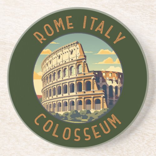Rome Italy Colosseum Travel Art Vintage Coaster