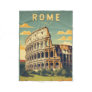 Rome Italy Colosseum Travel Art Vintage Fleece Blanket