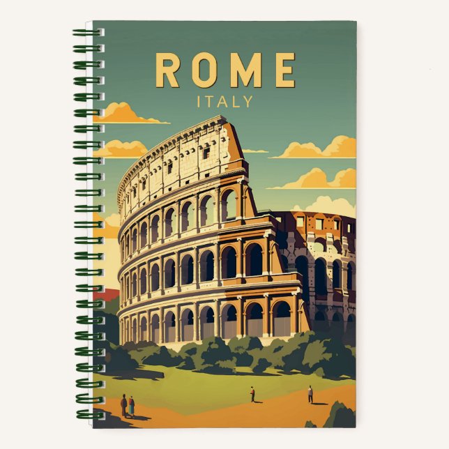 Rome Italy Colosseum Travel Art Vintage Notebook (Front)