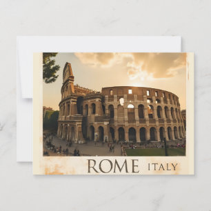 Rome Italy Colosseum Travel Art Vintage Postcard