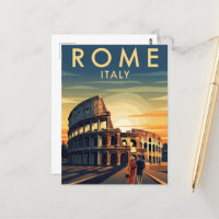Rome Italy Colosseum Travel Art Vintage