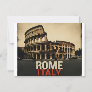 Rome Italy Colosseum Travel Art Vintage Postcard